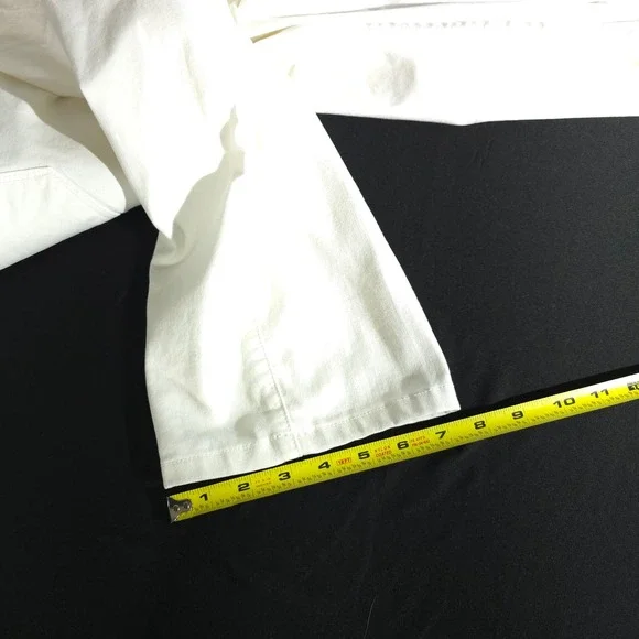 MONFRERE Jeans Womens 32 White Denim Straight Leg Blanc Wash Premium Designer - Picture 6 of 13